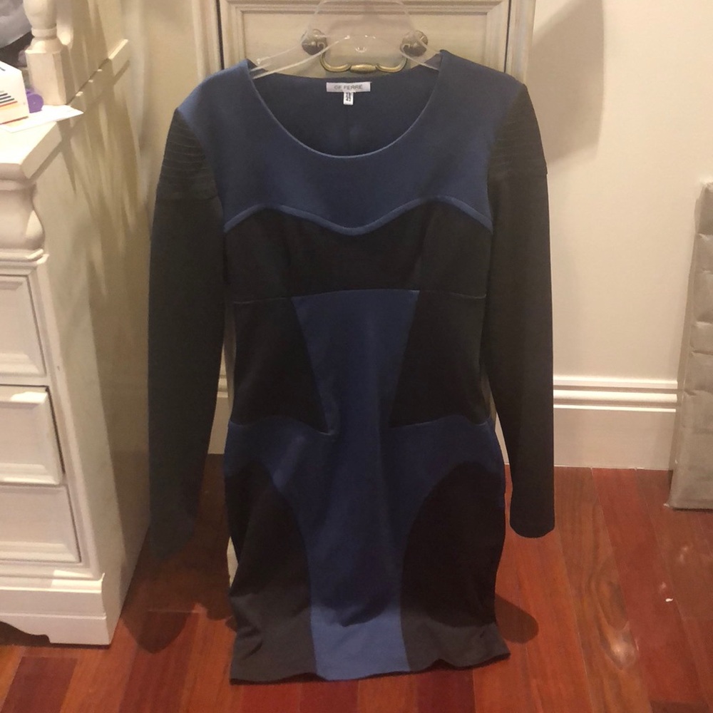 Navy and black dress by Gianfranco Ferre